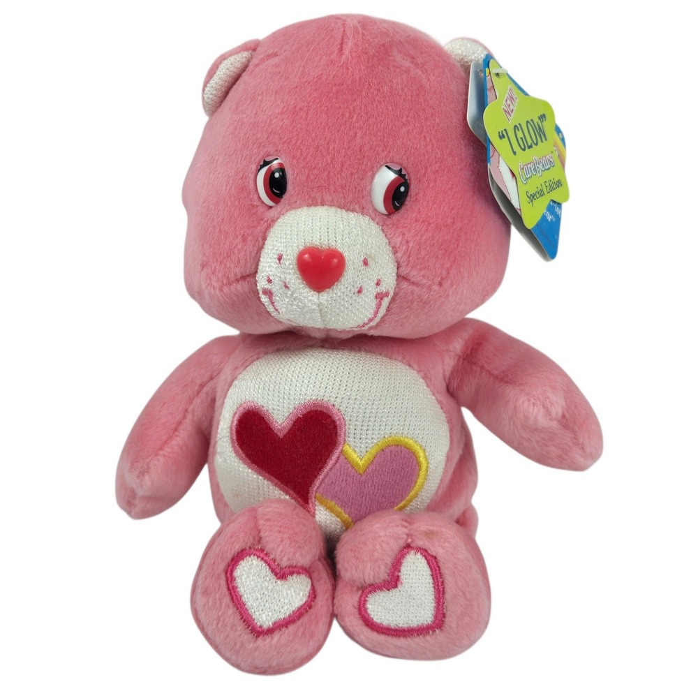 Vtg 2004 Care Bears Lil' Glows Love-A-Lot Bear 8" Pink Plush NWT Mint Triple Tag